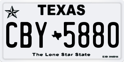 TX license plate CBY5880