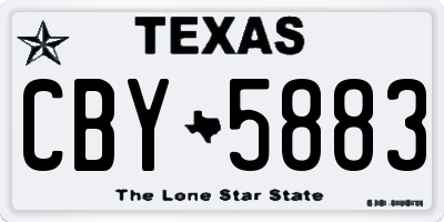 TX license plate CBY5883