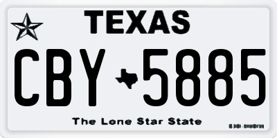 TX license plate CBY5885