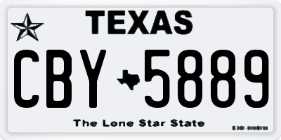 TX license plate CBY5889