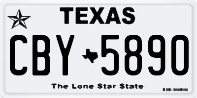 TX license plate CBY5890