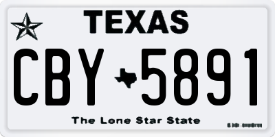 TX license plate CBY5891
