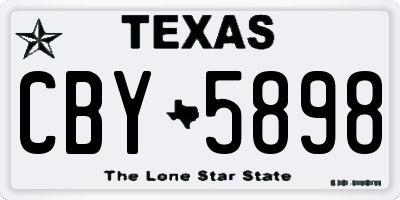 TX license plate CBY5898