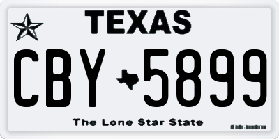 TX license plate CBY5899