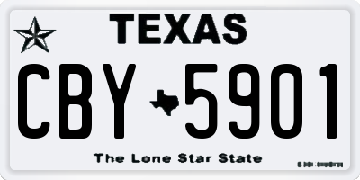 TX license plate CBY5901