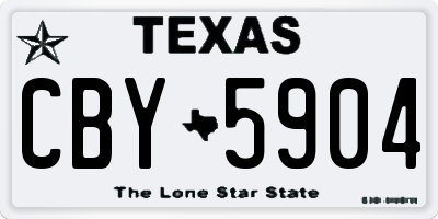 TX license plate CBY5904