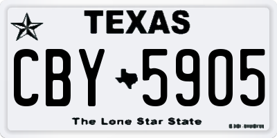 TX license plate CBY5905