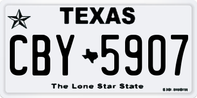 TX license plate CBY5907