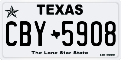 TX license plate CBY5908