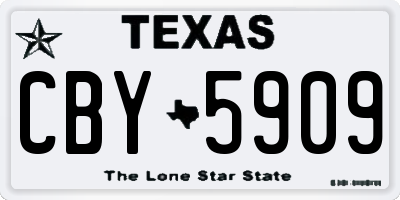 TX license plate CBY5909