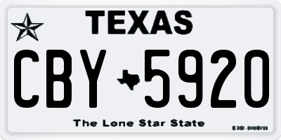 TX license plate CBY5920