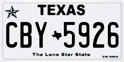 TX license plate CBY5926