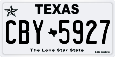 TX license plate CBY5927
