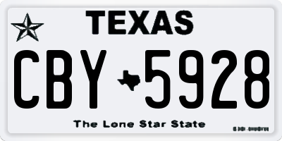 TX license plate CBY5928