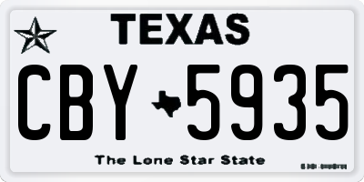 TX license plate CBY5935