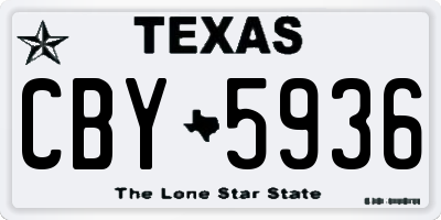TX license plate CBY5936