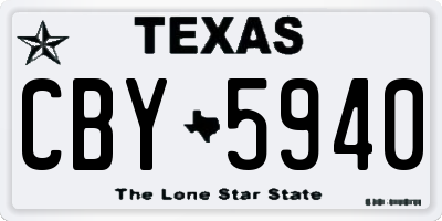 TX license plate CBY5940