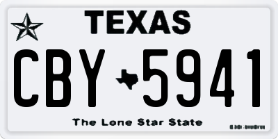 TX license plate CBY5941