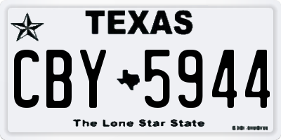 TX license plate CBY5944