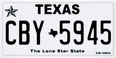 TX license plate CBY5945