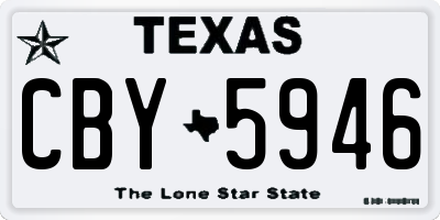 TX license plate CBY5946