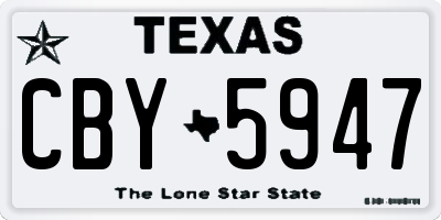 TX license plate CBY5947