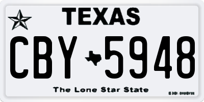 TX license plate CBY5948