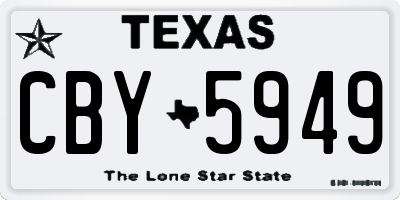 TX license plate CBY5949