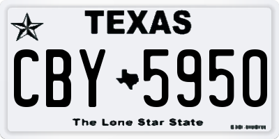 TX license plate CBY5950