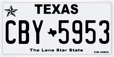 TX license plate CBY5953