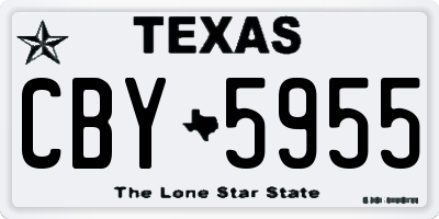 TX license plate CBY5955