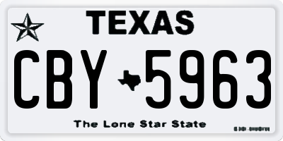TX license plate CBY5963