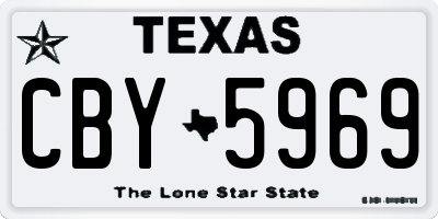 TX license plate CBY5969