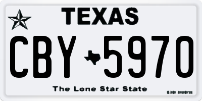TX license plate CBY5970