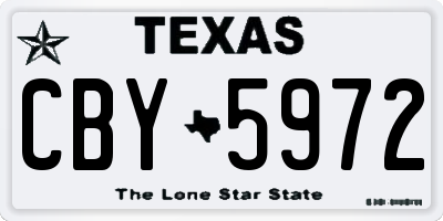 TX license plate CBY5972