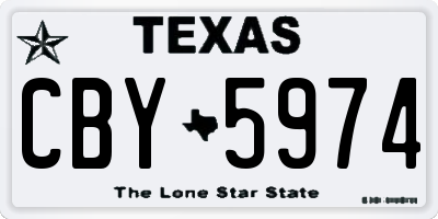 TX license plate CBY5974