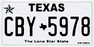 TX license plate CBY5978
