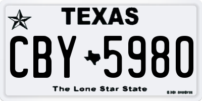 TX license plate CBY5980