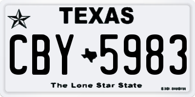 TX license plate CBY5983