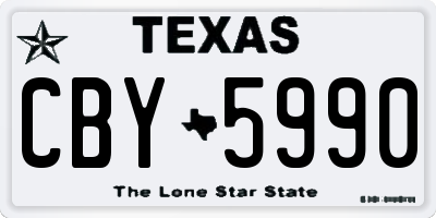 TX license plate CBY5990