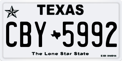TX license plate CBY5992