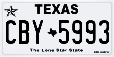 TX license plate CBY5993