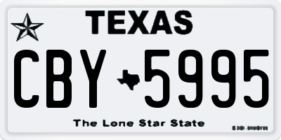 TX license plate CBY5995