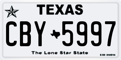 TX license plate CBY5997