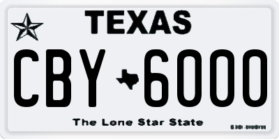 TX license plate CBY6000