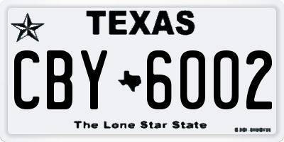 TX license plate CBY6002