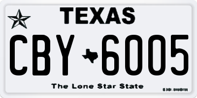 TX license plate CBY6005