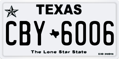 TX license plate CBY6006