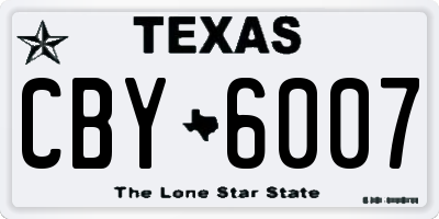 TX license plate CBY6007