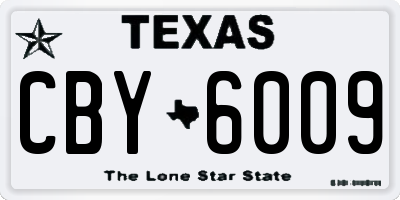 TX license plate CBY6009